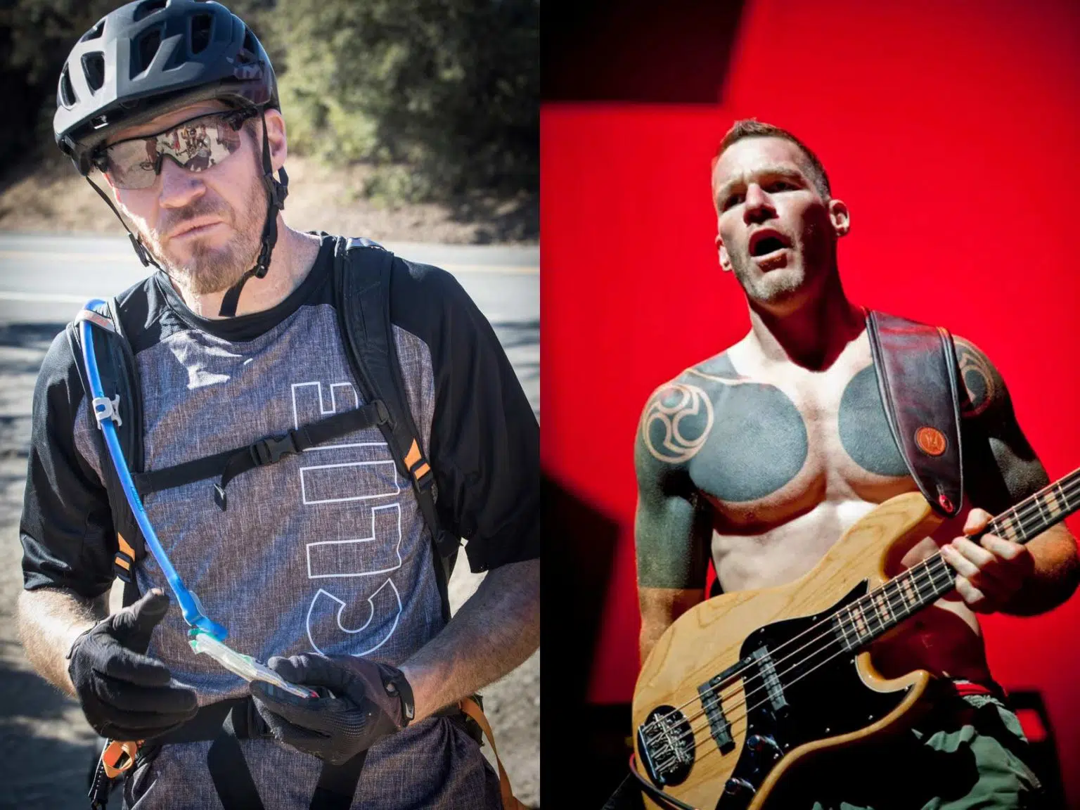 Tim Commerford on mountain bike