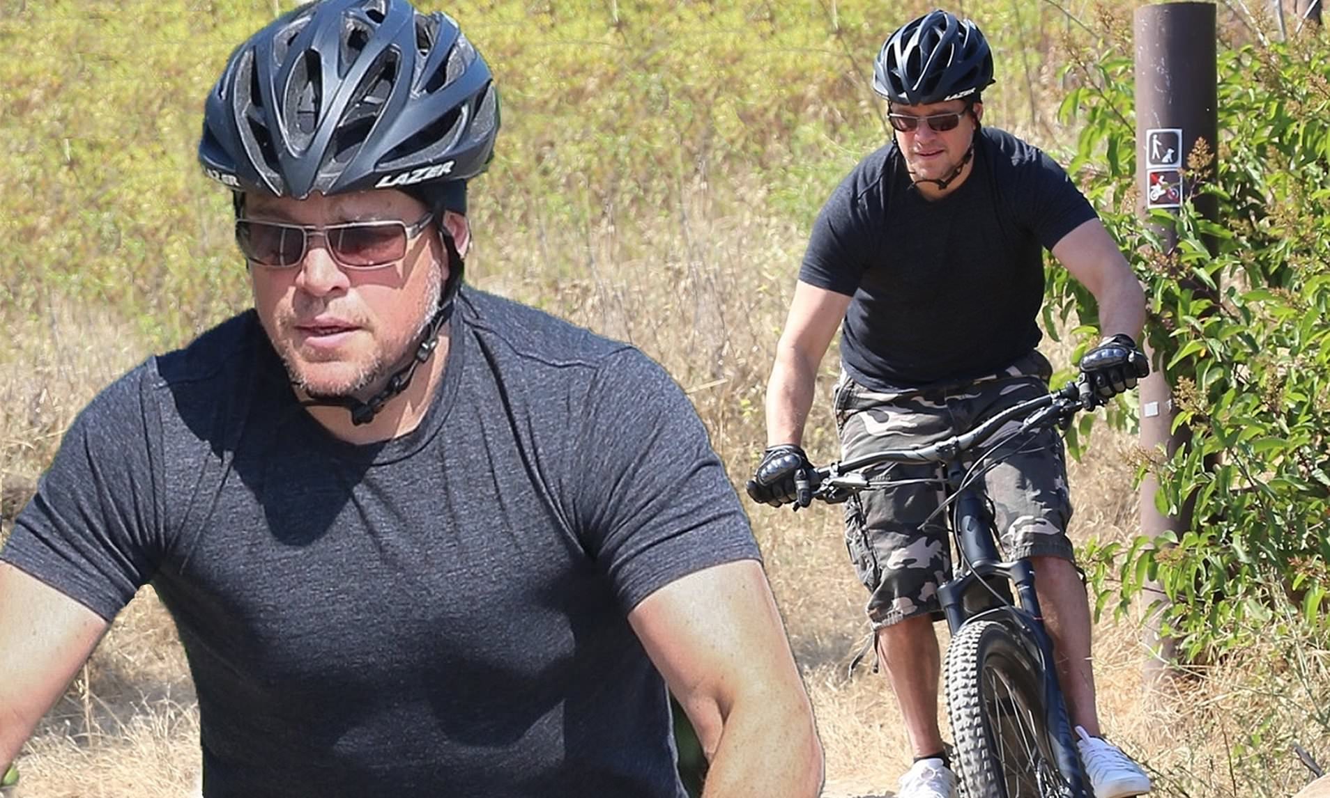 Matt Damon on e-mountain bike