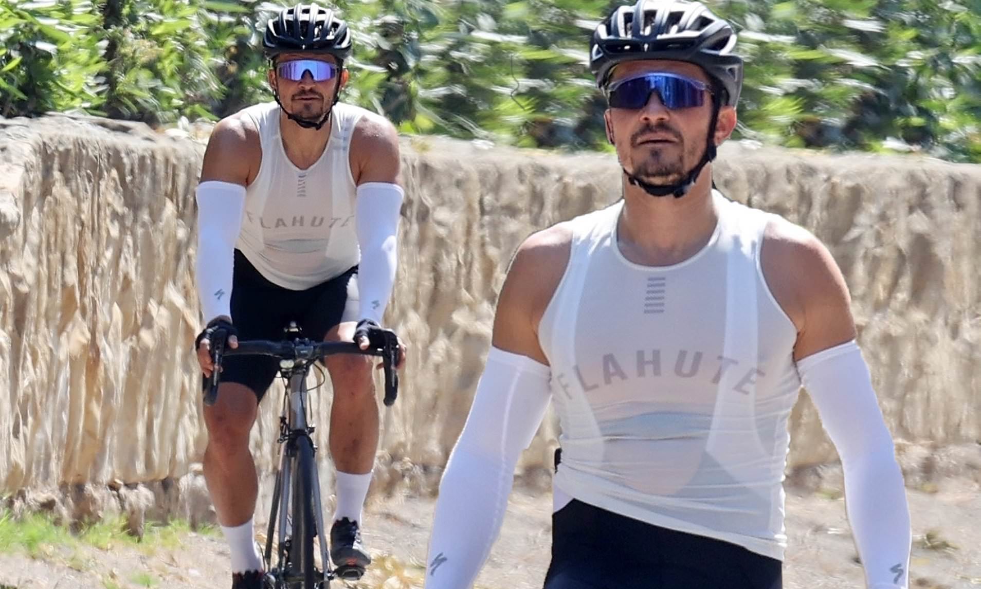 Orlando Bloom mountain biking